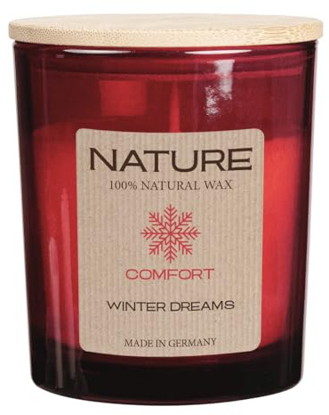 luterna NATURE COMFORT, Duftkerze im Glas, Winter Dreams, WENZEL-Kerzen, 100% NATURAL WAX, 85/70 mm, Brenndauer ca. 25h