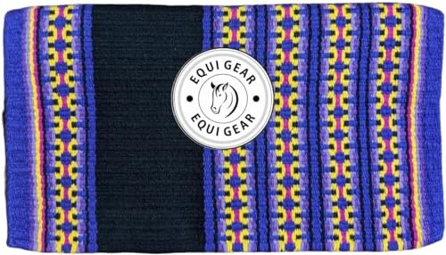 EQUIGEAR Western Show Horse Satteldecke aus neuseeländischer Wolle, Western-Design, handgefertigte Satteldecke, Wollpolster, Sensor Flex (Anpassung möglich), WK10 (34x36)