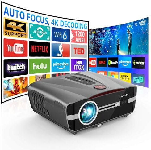 Daylight Projector 4K Ultra HD 2300 High ANSI Lumen Smart Home Cinema with WiFi 6,Bluetooth,Streaming Apps,NFC,Bright Daytime Projectors,HDR10+,Auto Focus,HDMI 2.1 ARC for Outdoor Movie Video Gaming