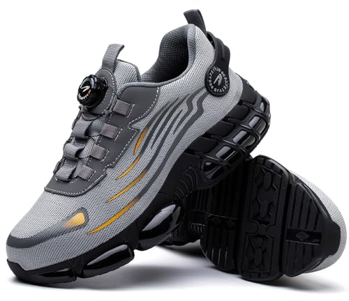 FOGOIN Sicherheitsschuhe Herren S3 Explorer 3.0 Sportliche Arbeitsschuhe Leicht Trends Drehknopf Anti-Smash und Anti-Punktur Arbeit Versicherung Schuhe Unisex