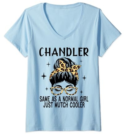 Womens CHANDLER Costume Cute Definition Personalized Name CHANDLER V-Neck T-Shirt