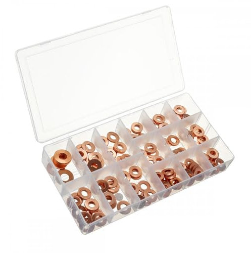 Juego de 150 arandelas de cobre para inyector diésel, anillo de sellado para inyector de combustible