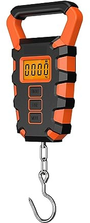 Báscula colgante Báscula de pesca Digital de 50Kg/10g con regla de agarre de pescado, básculas impermeables for equipaje de viaje, báscula colgante de Steelyard(A1)