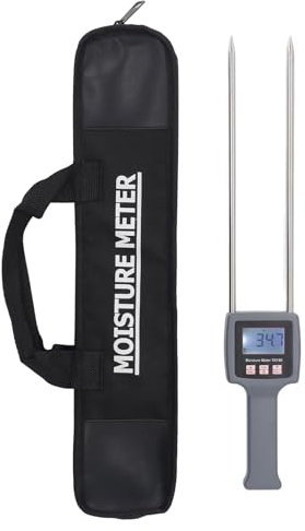 Misuratore di umidità per Fieno, Misuratore di umidità per Fieno Portatile con Display Retroilluminato Ad Alta Precisione, Misuratore di umidità per Fibra Digitale
