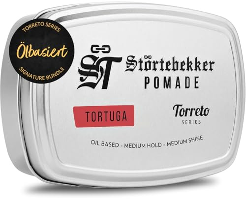 Störtebekker® Premium Pomade Ölbasiert Tortuga - Pomade Herren 'Torreto Series' - Mittlerer Halt - Mittlerer Glanz - Haarwachs 125ml - Barbershop Haarpomade - Haarstyling Made in Germany