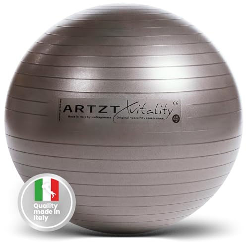 ARTZT thepro Gymnastikball | Original Pezziball | Sitzball für Fitness & Gymnastik | Yoga Ball für Home Fitness | bis 500 kg belastbar | Platzsicher bis 90 kg | Made in Italy