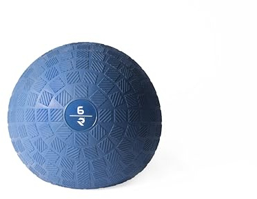 RUSTER Slam Ball Blue 6kg – Balón Medicinal Antirebote para Cross Training y Entrenamiento Funcional – Textura Antideslizante – Ejercicio de Fuerza, Resistencia y Potencia