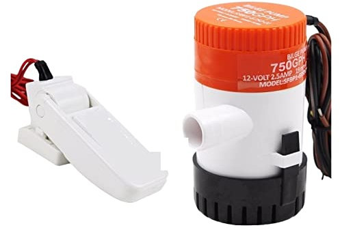 Bomba de vacío 1100gph Dc 12v Mini barco eléctrico bomba de agua de sentina con interruptor de flotador regla de Kayak 1100 Gph 12 V Control de nivel de agua automático jardín Sencillo pero poderoso(5