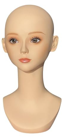 Folpus Tête de mannequin pour présentoir à chapeaux, tête de poupée de maquillage légère, tête de perruque, modèle pour lunettes, coiffure, casquette