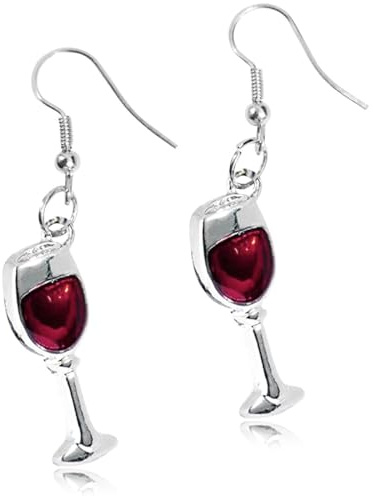 PNPGDYKR 1 Paar Weinglas Rotwein Glas Ohrringe, Ohrringe Weinglas, Handmade Modeschmuck I Wein Party Feiern, Ohrhänger Ohrschmuck, Geschenke für Frauen und Mädchen, Valentinstag