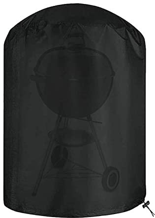 Heavy Duty 600D Oxford Fabric Kettle Grill Cover Weatherproof BBQ Grill Cover for Round Charcoal Grill Protective Cover for Kettle Grill Black 230 x 95 cm