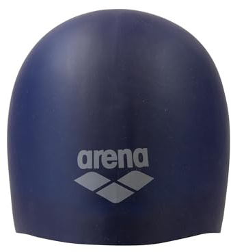 Arena unisex långt hår silikon badmössa bekväm extra mjuk badmössa med hög elasticitet för kvinnor och män för daglig användning och träning, marinblå/havsskum