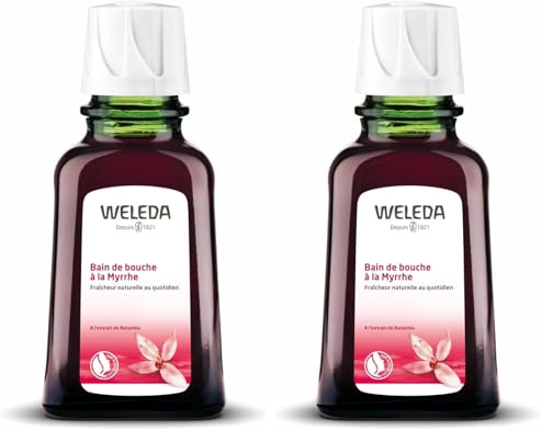 WELEDA - Bain de Bouche à la Myrrhe - Purifie et rafraîchit la cavité buccale - Tonifie et renforce les gencives - NATRUE* - 50 ml (Lot de 2)