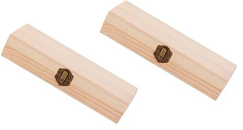 Tofficu 2piezas Caja De Papelería De Madera Cajas Multifuncionales Estuche Para Bolígrafos Resistente y Ligera