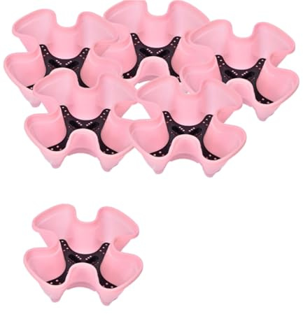 Macetero apilable de fresas vertical multicapa, juego de 6 macetas de plástico con bandeja para balcón, diseño de 4 pétalos, ideal para entusiastas de la jardinería