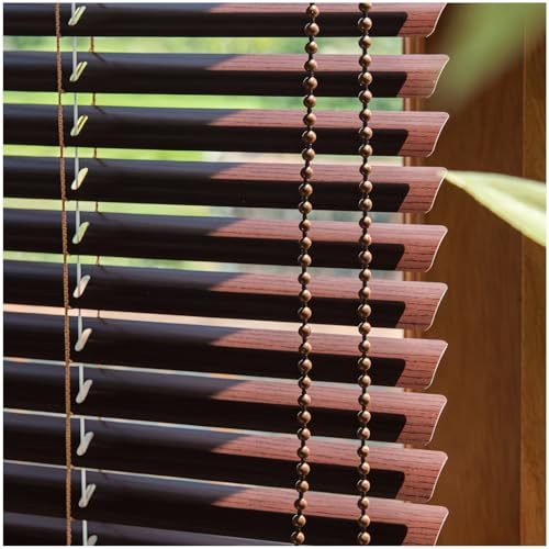 Jalousie aus Aluminium in Eichenoptik, Alujalousie Schalusie, Lichtschutz, inklusive Montagematerial, Für Fenster, für Küche, Balkon, Schatten, Zuhause(Brown)
