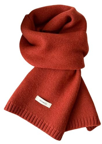 Generisch Winterschal Wollschal Weiche Warm Strickschal - 100% Wolle - Herbst Winter Einfarbig Gestrickter Schal Vielseitiger Kaschmir-Halsschal für Damen Herren, 160 x 20 cm