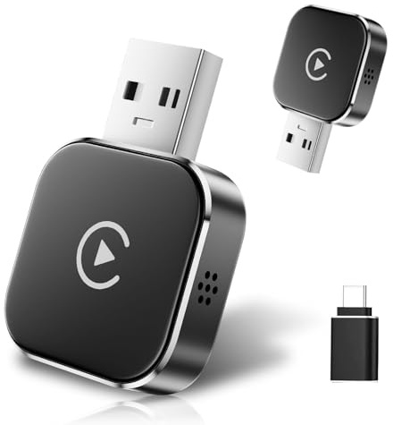 2026 Upgrade CarPlay Wireless Adapter&Android Auto Wireless Adapter,Automatische Wiederverbindung,Plug & Play,WLAN 2.4G+5G,USB C/A,Kompatibel mit Phone i-OS 10+ und Android 11+,Mini&Stabiler (STYLE C)