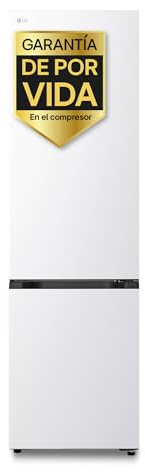 LG GBBS322ASW - Frigorífico Combi DoorCooling+, 2,03m, Clasificación A, Serie 300, Capacidad de 375l, Blanco