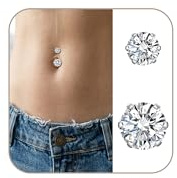 LAURITAMI Kit Faux Piercing Nombril, Faux Percing au Nombril Autocollant