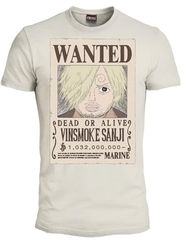 One Piece - Sanji Wanted Poster - T Shirt Uomo Donna e Ragazzo – Maglietta Ufficiale Anime in Cotone - Taglia 1.032 di Berry, Maglia Idea Regalo Fan