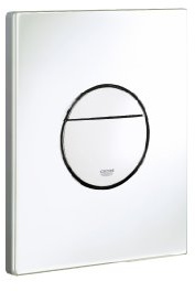 GROHE Plaque de commande WC Sail pour toilette suspendu (Double boutons WC interrompables, pour soupage pneumatique, montage vertical ou horizontal) Blanc Alpin, 38965SH0 (Import Allemagne)