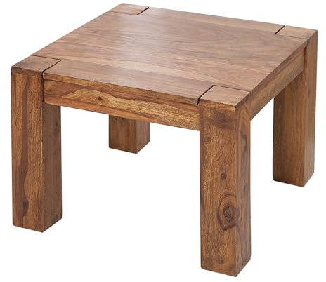 Couchtisch MAKASSAR 60cm - natur - Sheeshamholz - stabile Konstruktion | Massivholz, dekorativ, als Bestelltisch nutzbar, langlebig, für Wohnzimmer