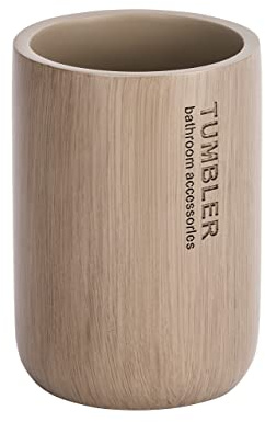 WENKO Zahnputzbecher Palo Taupe - Zahnbürstenhalter für Zahnbürste und Zahnpasta, Polyresin, Taupe, 0 x 0 x 0 cm
