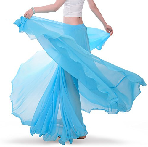 ROYAL SMEELA Bauchtanz Rock ATS Voile Flamenco Rock Damen Tanzrock Chiffon Maxirock Tanzkleid Kleidung Damen 25 Yard 720 Grad Großer Swing Röcke - 7 Farbe