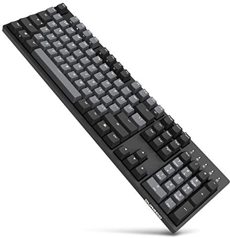 DURGOD Tastiera meccanica resistente con switch Cherry MX Brown, N-Key Rollover 104 tasti (tasti PBT), interfaccia di tipo C per giocatore/dattilografia/ufficio/casa (grigio spaziale, ANSI/US)