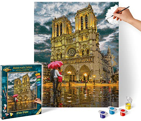 Schipper 609130817 måla efter siffror – Notre Dame – måla bilder för vuxna, inklusive borstar och akrylfärger, 40 x 50 cm