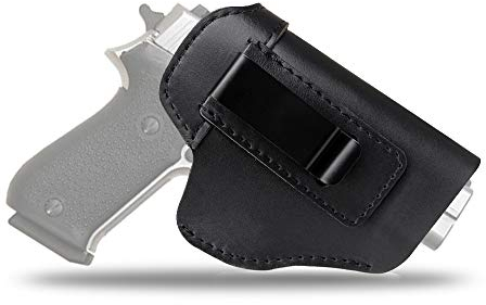 LA GRACERY Koläder IWB dolt bärpistolhölster för Glock 17 19 26 43 S&W M&P Shield/Springfield XD XDM och XDS och alla liknande storlekar handeldvapen svart