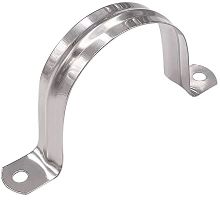 Xiedeai Pipe Strap Clamp 304 Stainless Steel Saddle Clip U Shaped Pipe Clamp Tube Strap Two Hole Tension Clips Hose Clamp Tool – 8 PCS 80mm Metal Fastener Holder for Tubes and Conduits