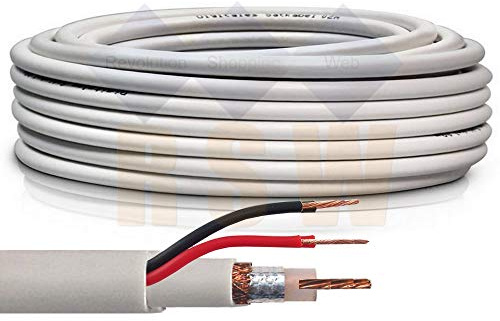 CAVO RG59 CON ALIMENTAZIONE COASSIALE 100 METRI GUAINA ESTERNA 6 MM