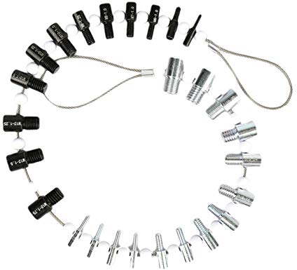 MOVKZACV Gewindeprüfer für Schrauben und Muttern, Zoll und metrisch, 26 männliche/weibliche Anzeigen, 14 Zoll und 12 metrisch, Schraubenmutter Gewindeprüfer Mess-Inspektionswerkzeug