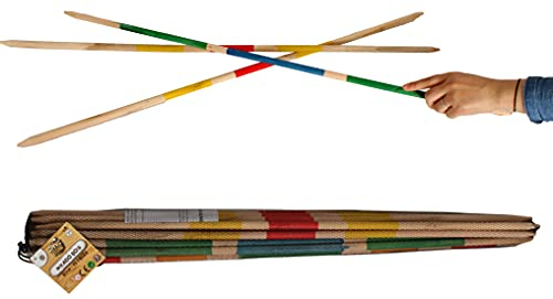 PLANÈTE BOIS - Riesiges Mikado - FSC - 140787-2 bis 6 Spieler - Mehrfarbig - Holz - Kinderspiel - Gesellschaftsspiel - Geschicklichkeitsspiel - Outdoor-Spiel - 80 cm x 1 cm - Ab 4 Jahren