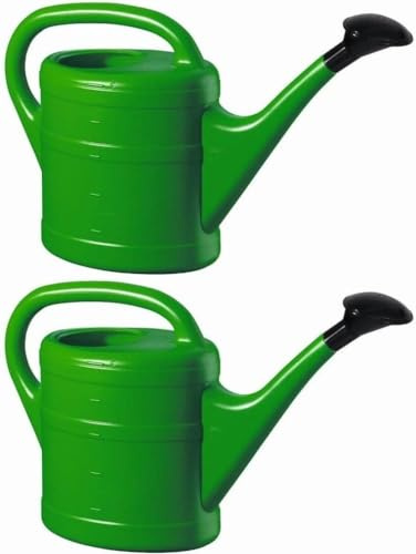 KOVA 2X Gießkanne 5L GRÜN + 1x BILDMAGNET! Blumenkanne Kunststoff für groß & klein Garten & Zimmerpflanzen Gießkannen Gieskanne Gieskannen Giesskanne 5 Liter Watering Can Kinder Zimmergießkanne