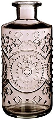 NaDeco Glasvase 'Berlin', Höhe 21cm, Durchmesser 9cm, 1 Liter, viele Farben zur Auswahl | Glas -Vase | Deko-Flaschen | Glas-Flaschen | Kleine Deko-Vasen | Kleine Flaschen, Farbe:Grau