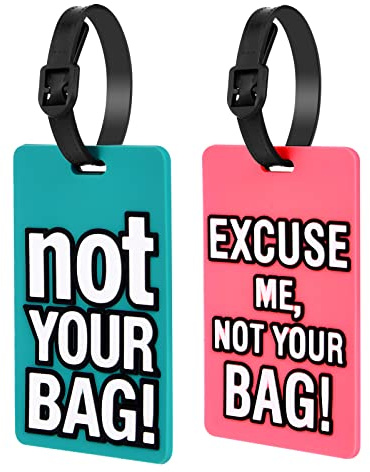 Vicloon Etichetta per Valigie, 2 Pezzi, per Viaggio, in Silicone e PVC, Deposito Bagagli Tag Impermeabile, Targhette Carrozzina e Borsa