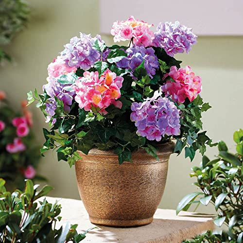Coopers of Stortford Artificial Potted Hydrangea in Weatherproof Faux Pot H56cm Dia. 28cm