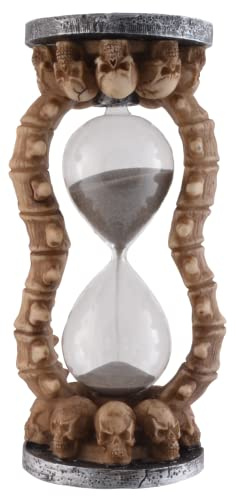 Sanduhr Memento Mori mit Totenschädeln