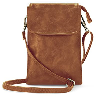 Woodland Leathers Crossbody Bag for Women, Faux Leather Small Cross Body Phone bag and Womens Shoulder Bag Mini Bag with Brass Tone Lock and Adjustable & Detachable Strap