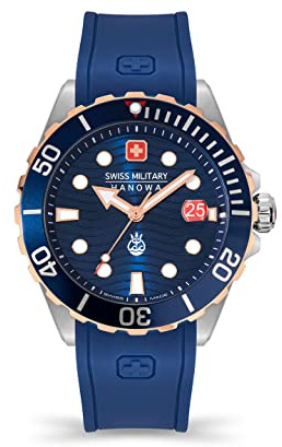 Swiss Military Hanowa Analog Blau Herrenuhr - MWGN2200361, Blau, Armband, BLAU, Band, quiet shade-clematis blue, Gürtel