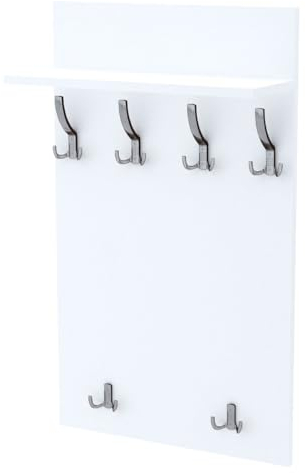 AKKE Garderobenpaneel Wandgarderobe Mit Ablage Wandpaneel Garderobe PVC Maxi Weißes Craft 90cm x 60 cm