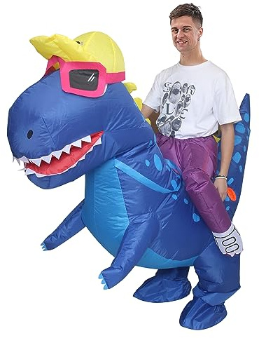 IRETG Dinosaurie uppblåsbar kostym vuxna roliga uppblåsbara dinosaurier kostymer halloween utklädnad för lärare skolfest