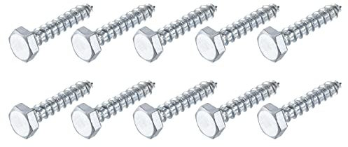 METALLIXITY Hex Lag Vis (M10x50mm)20Pcs, Carbone Acier Autotaraudeuse Bois Boulons - pour Applications domestiques