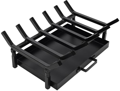 TwentyNext 18 Inch Fireplace Grate Heavy Duty Solid Steel Fire Grate for Fire Pit Wood Log Rack Stove Firewood Holder for Indoor Hearth Outdoor Fire Pit Chimney Hearth Kindling Tool