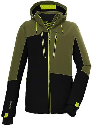 killtec Herren Skijacke/Funktionsjacke mit abzippbarer Kapuze und Schneefang KSW 69 MN SKI JCKT, moos, M, 39733-000