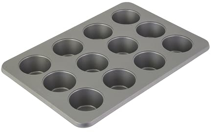 KitchenAid 12-Cup Nonstick Aluminized Steel Muffin Pan, Contour Silver
