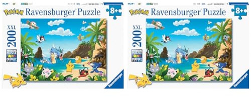 Ravensburger Kinderpuzzle - 12840 Schnapp sie dir alle! - Pokémon-Puzzle für Kinder ab 8 Jahren, mit 200 Teilen im XXL-Format (Packung mit 2)
